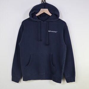 SpaceX Logo Pullover Hoodie Small Navy Blue Space Exploration‎ Elon Musk